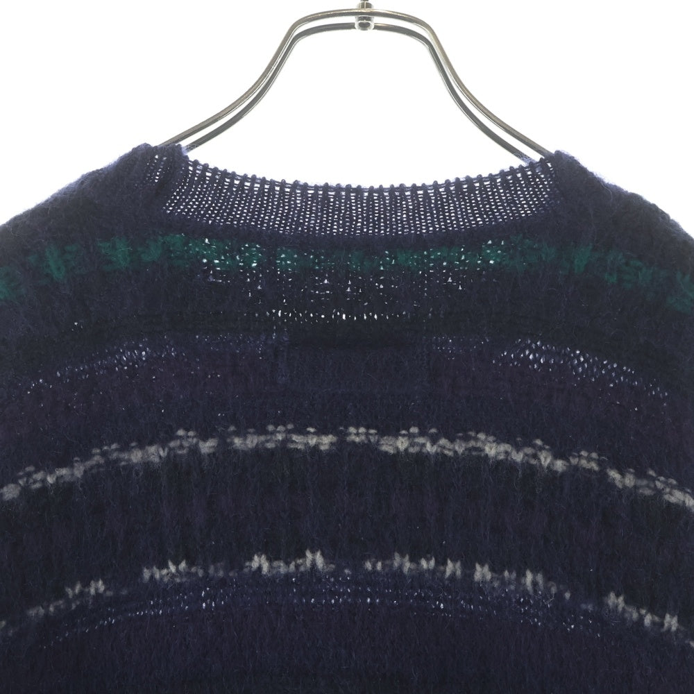 Stein(シュタイン) 22AW Silk Mohair Kint シルク モヘア ボーダー クルーネックニットセーター マルチカラー ST.452