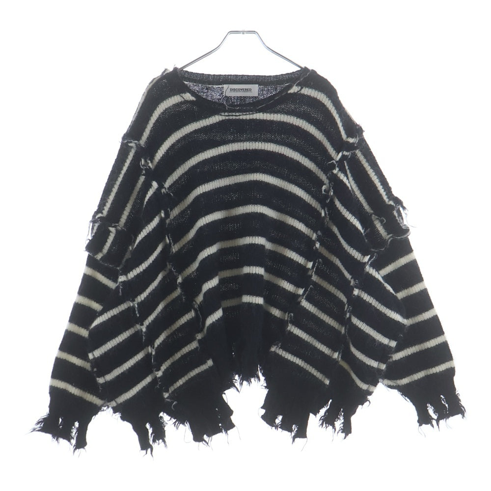 DISCOVERED(ディスカバード) DISCOVERED (U)DOCKING WIDE BORDER KNIT ボーダー クルーネックニットセーター モヘア混 ブラック/ホワイト DC-23AW-KN-11