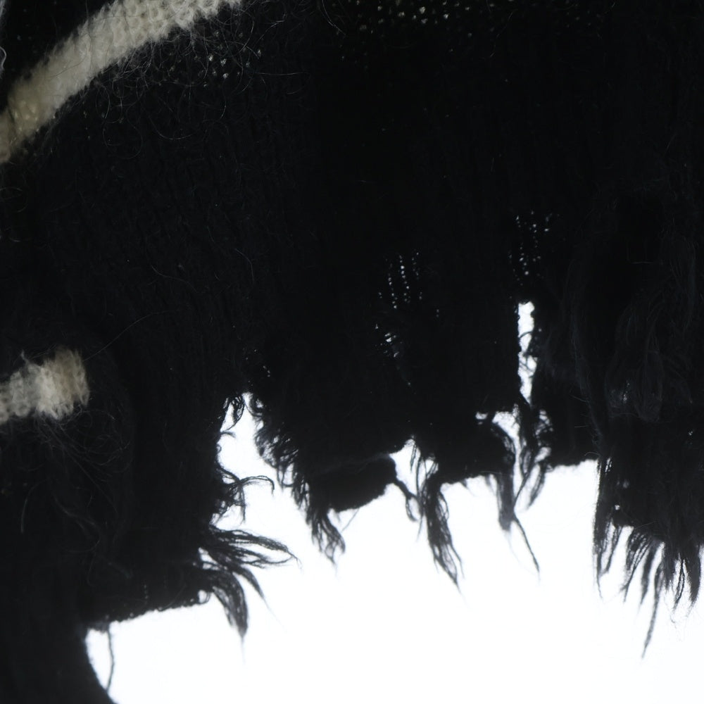DISCOVERED(ディスカバード) DISCOVERED (U)DOCKING WIDE BORDER KNIT ボーダー クルーネックニットセーター モヘア混 ブラック/ホワイト DC-23AW-KN-11
