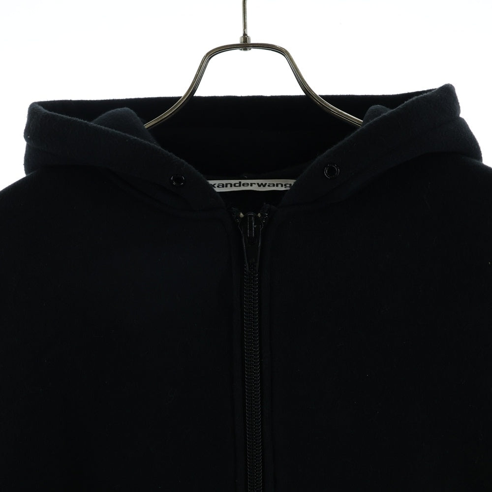 ALEXANDER WANG(アレキサンダーワン) PUFF LOGO ZIP UP HOODIE ロゴジップアップフーディー ブラック