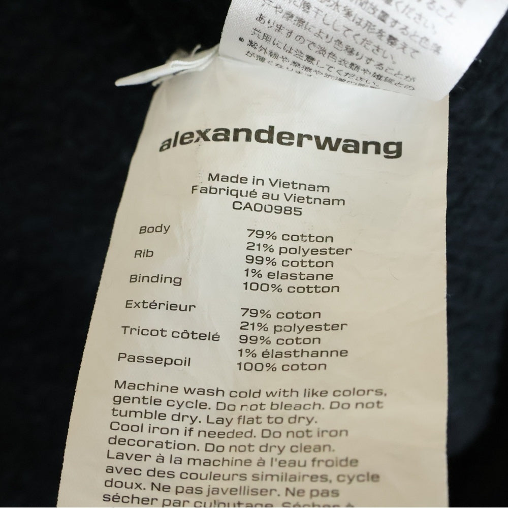 ALEXANDER WANG(アレキサンダーワン) PUFF LOGO ZIP UP HOODIE ロゴジップアップフーディー ブラック