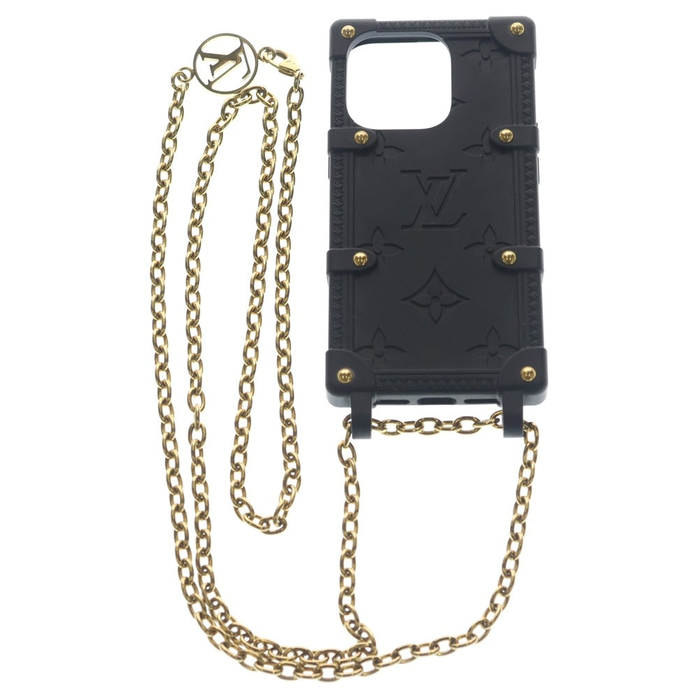 LOUIS VUITTON(ルイヴィトン) リ トランク モノグラム スマホケース iPhone 14pro ラバー ブラック