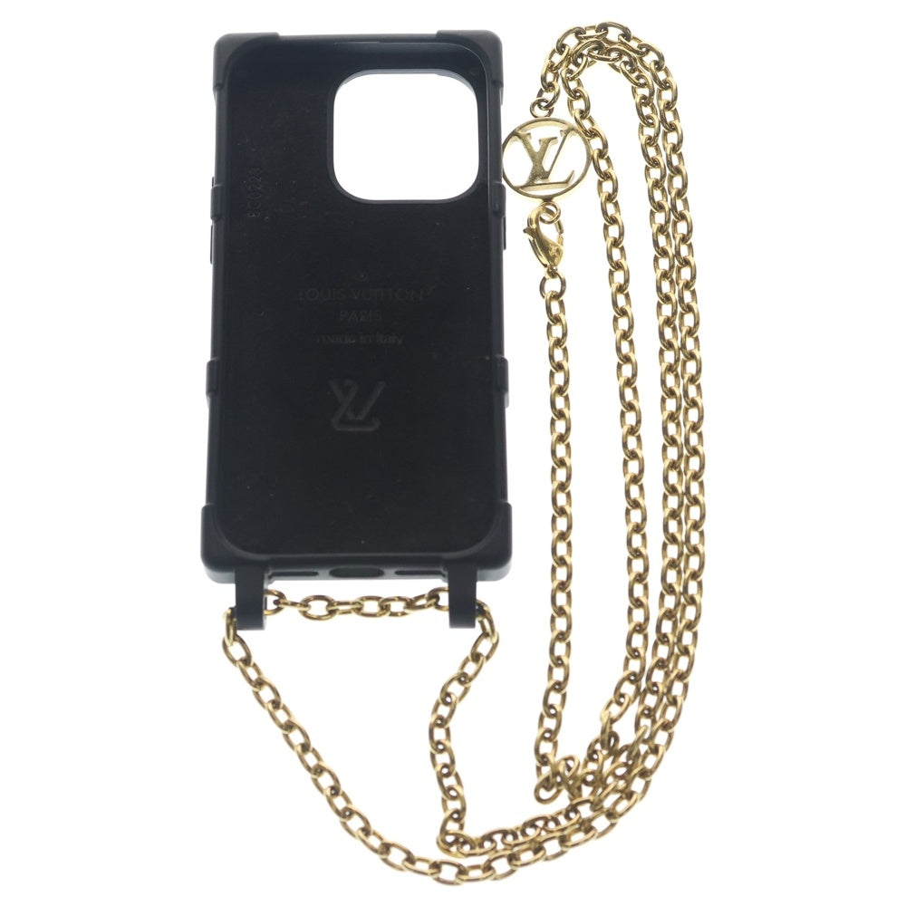 LOUIS VUITTON(ルイヴィトン) リ トランク モノグラム スマホケース iPhone 14pro ラバー ブラック