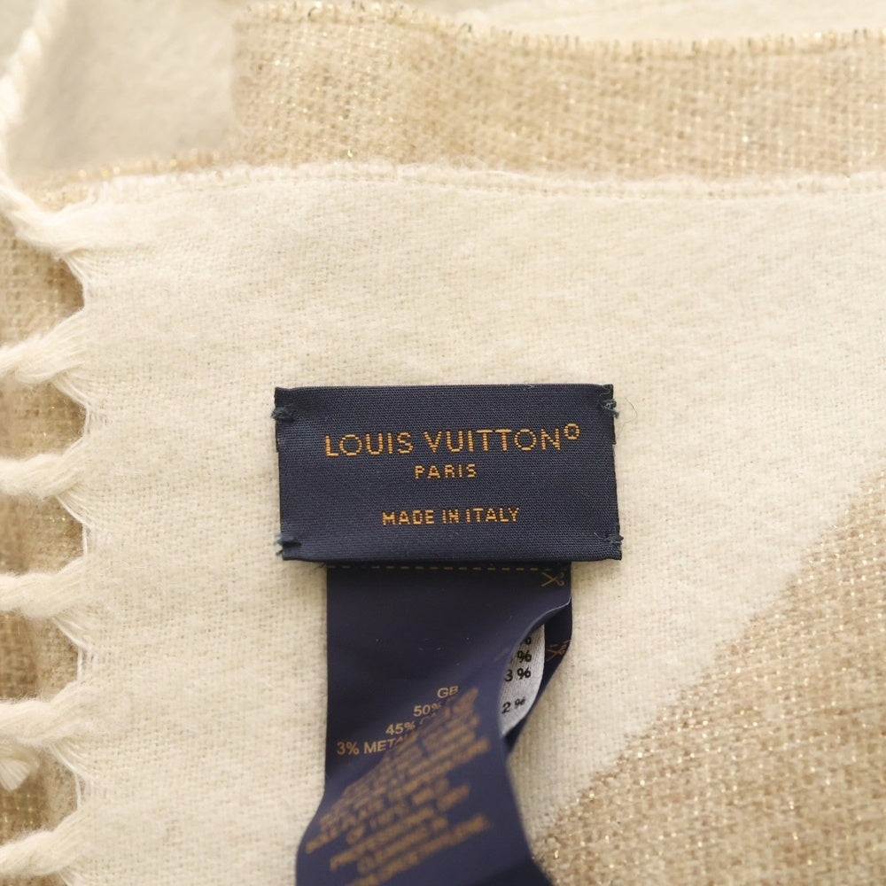 LOUIS VUITTON(ルイヴィトン) エシャルプ ジ アルティメット シャイン モノグラム マフラー ストール カシミヤ混 アイボリー M77855 レディース