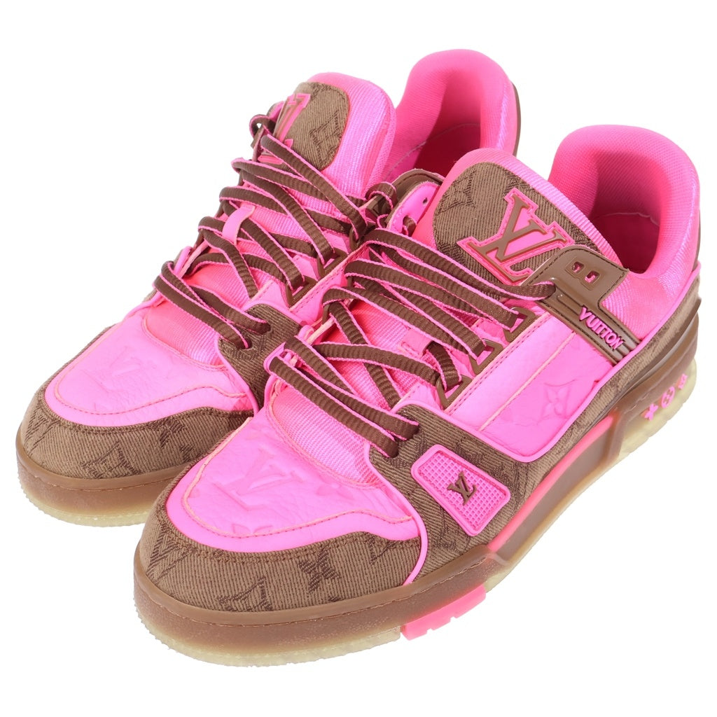 LOUIS VUITTON(ルイヴィトン) 21年製 LV TRAINER LVトレイナーライン モノグラム ローカットスニーカー ピンク/ブラウン 1A8Z5B