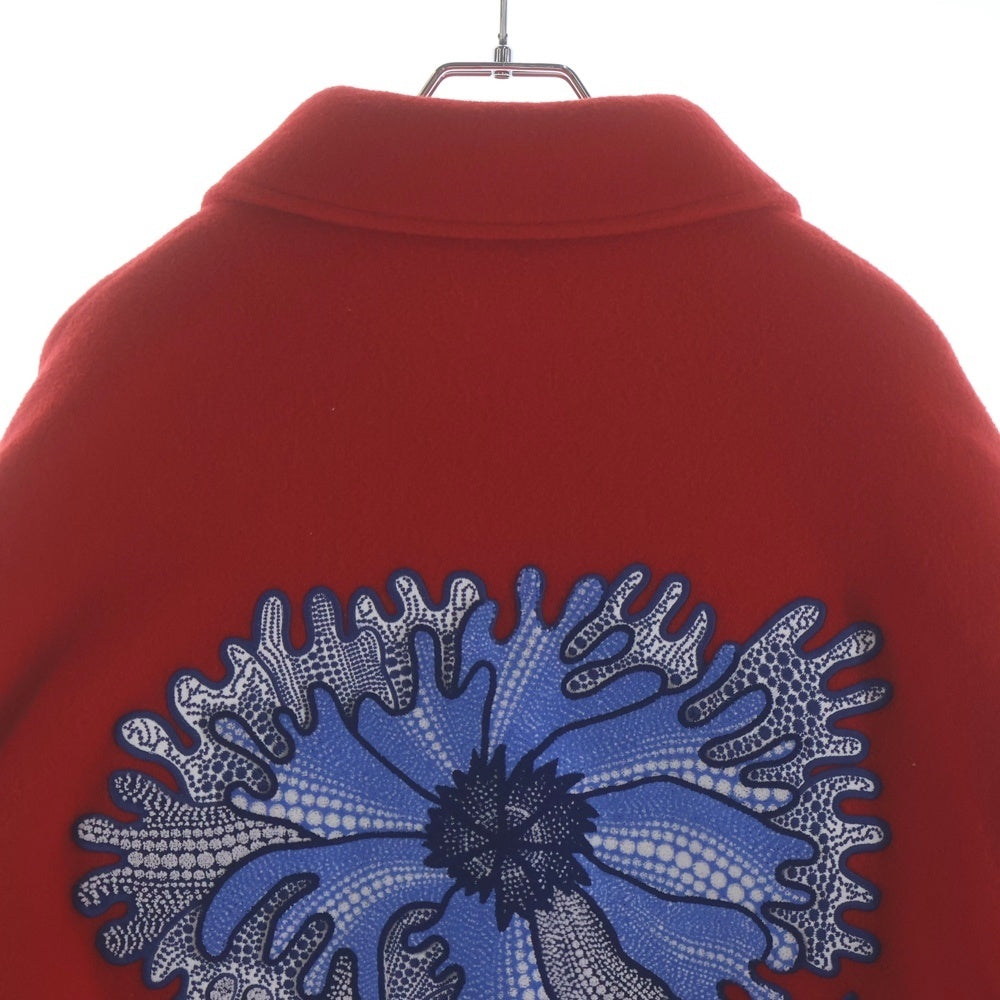 LOUIS VUITTON(ルイヴィトン) 23SS ×草間彌生 ウール レザー 切替 ヴァーシティジャケット スタジャン レッド RM231H MJY HOL31E