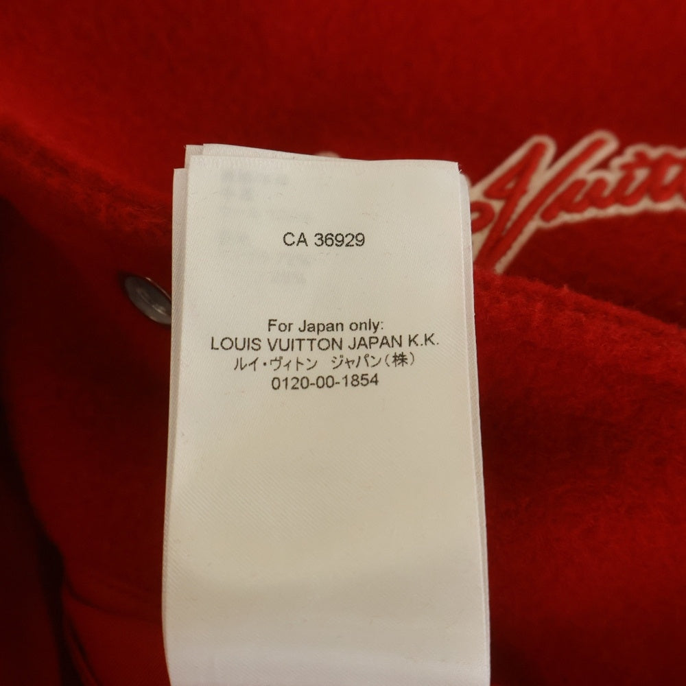 LOUIS VUITTON(ルイヴィトン) 23SS ×草間彌生 ウール レザー 切替 ヴァーシティジャケット スタジャン レッド RM231H MJY HOL31E