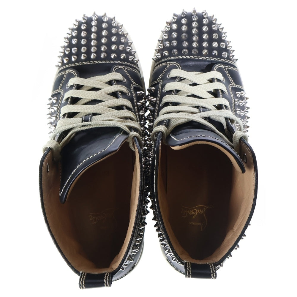 CHRISTIAN LOUBOUTIN(クリスチャンルブタン) LOUIS SPIKES FLAT CALF スパイク ルイス フラット カーフ スタッズハイカットスニーカー ブラック