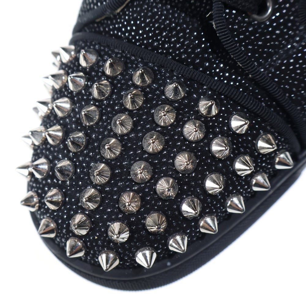 CHRISTIAN LOUBOUTIN(クリスチャンルブタン) SEAVASTE 2 FLAT SUEDE スタッズ レザー ローカットスニーカー ブラック