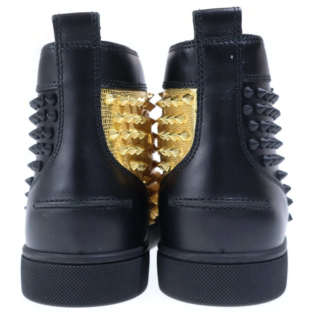 CHRISTIAN LOUBOUTIN(クリスチャンルブタン) LOUIS SPIKES スパイクスタッズ レザー ハイカットスニーカー ブラック/ゴールド