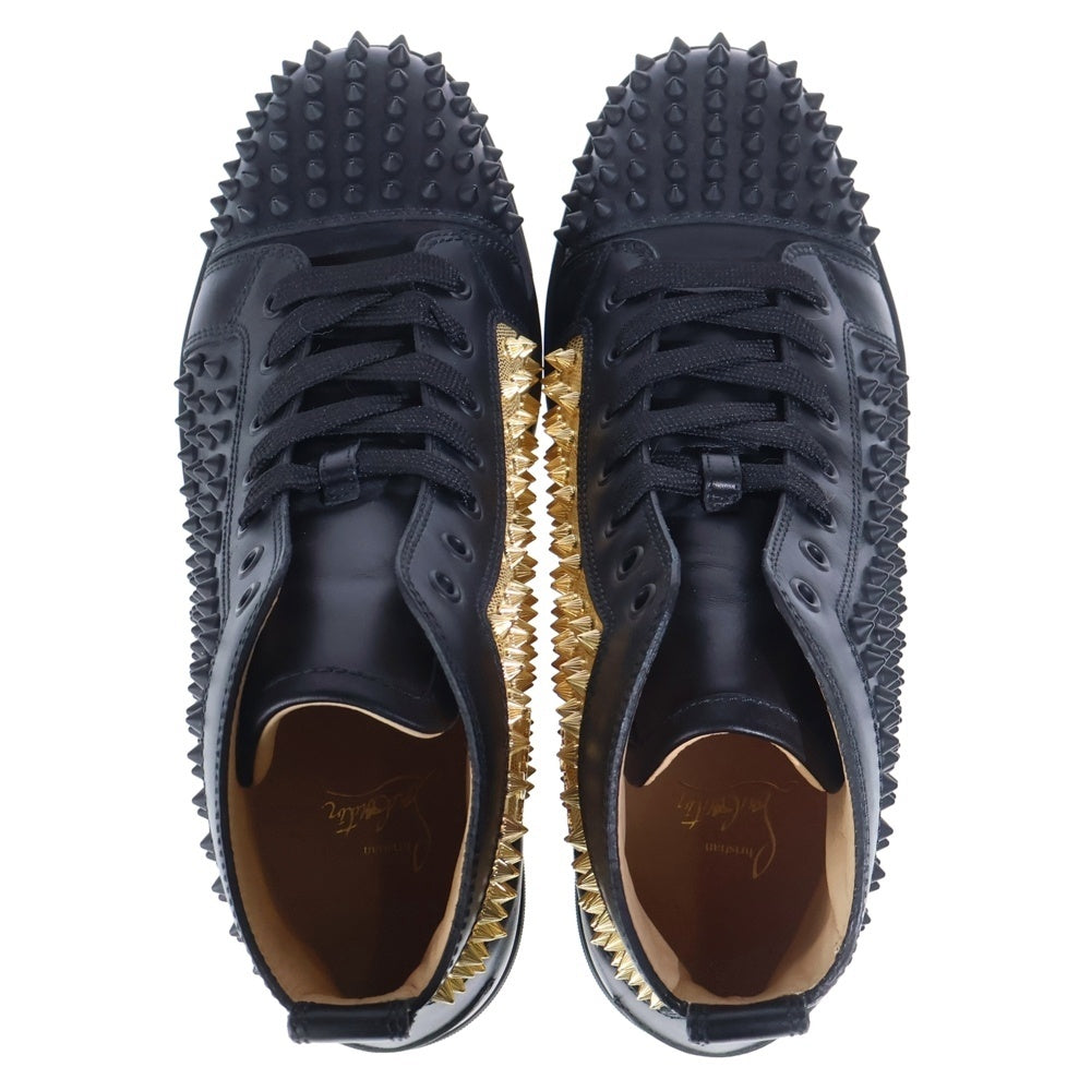 CHRISTIAN LOUBOUTIN(クリスチャンルブタン) LOUIS SPIKES スパイクスタッズ レザー ハイカットスニーカー ブラック/ゴールド