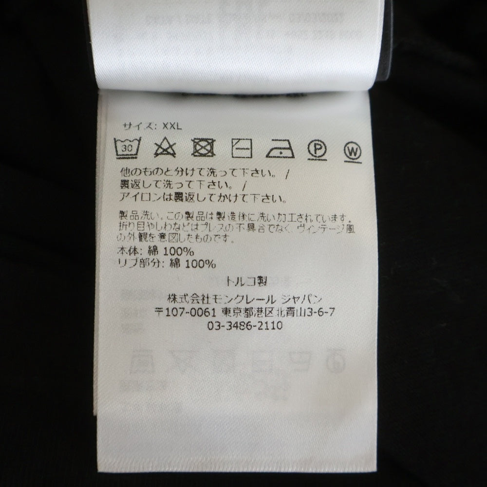 MONCLER(モンクレール) 22SS GENIOUS 1952 SS THIRT H20928C00007 フロントワンポイントロゴパッチ クルーネック半袖Tシャツカットソー ブラック