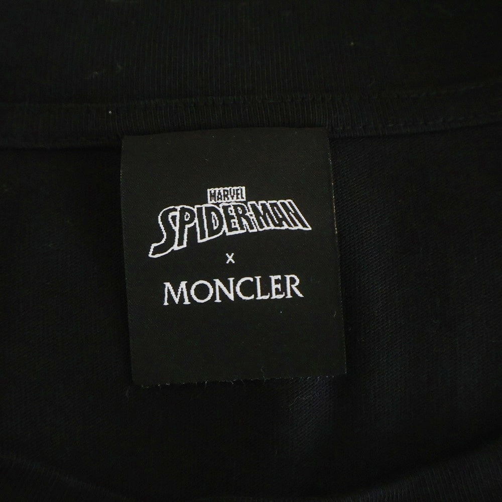 MONCLER(モンクレール) 22AW ×MARVEL SPIDERMAN SS THIRT H20918C00005 マーベル スパイダーマン フロントポケットクルーネック半袖Tシャツカットソー ブラック