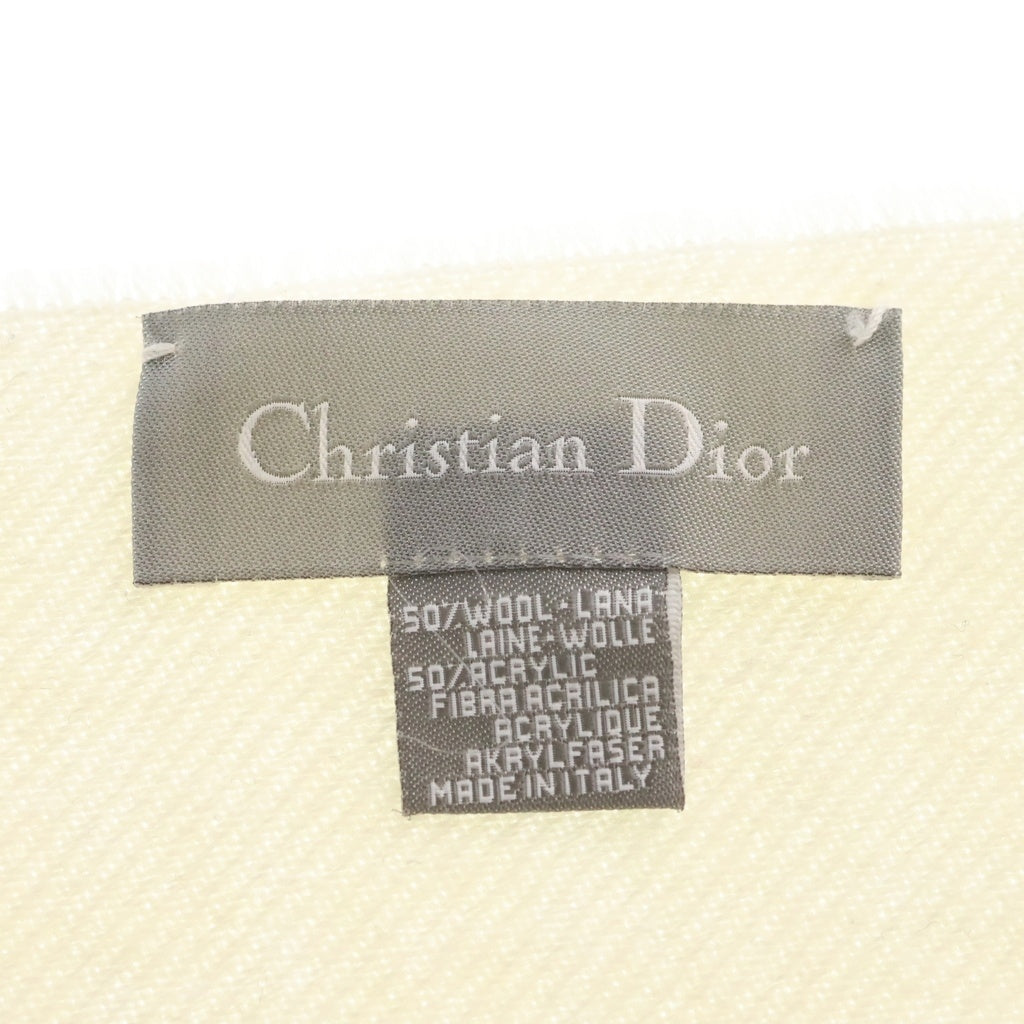 DIOR(ディオール) ロゴ ウール混 マフラー ストール ホワイト レディース