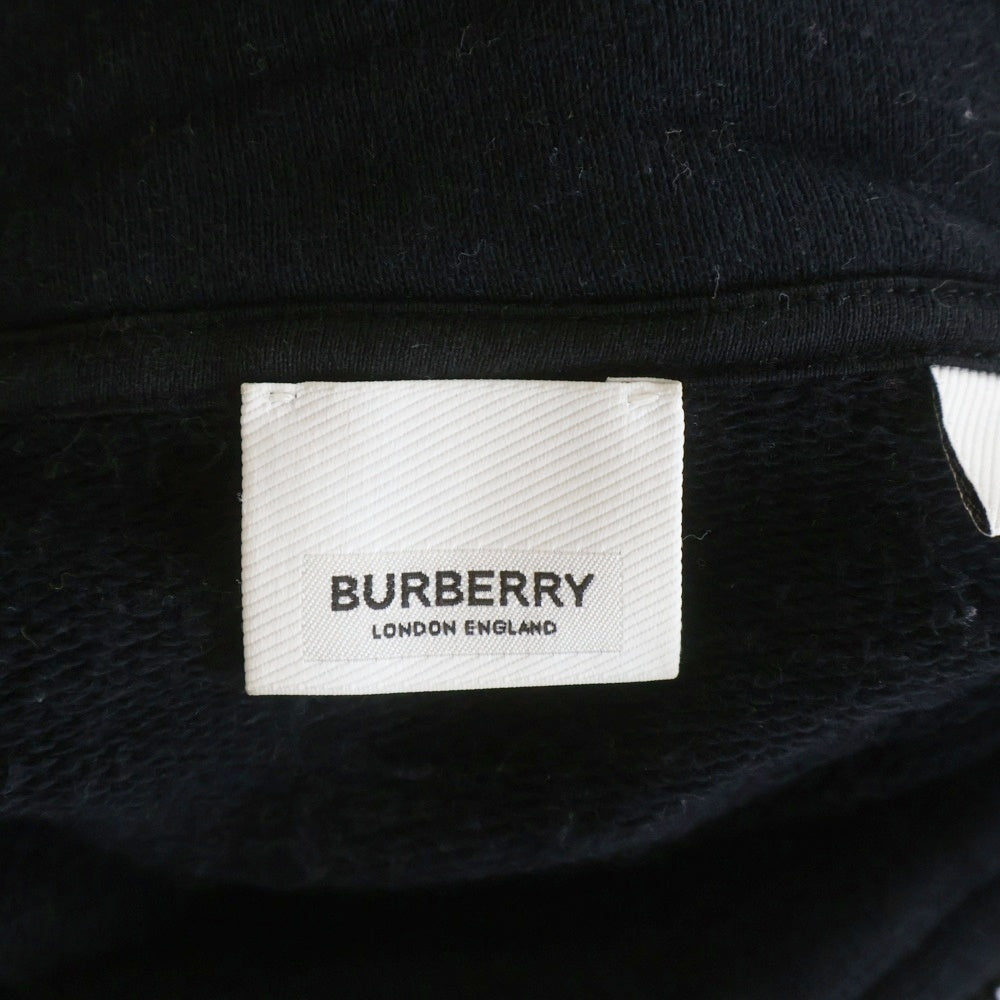 BURBERRY(バーバリー) アームロゴ刺繍 ジップアップパーカー フーディ ブラック 8029527