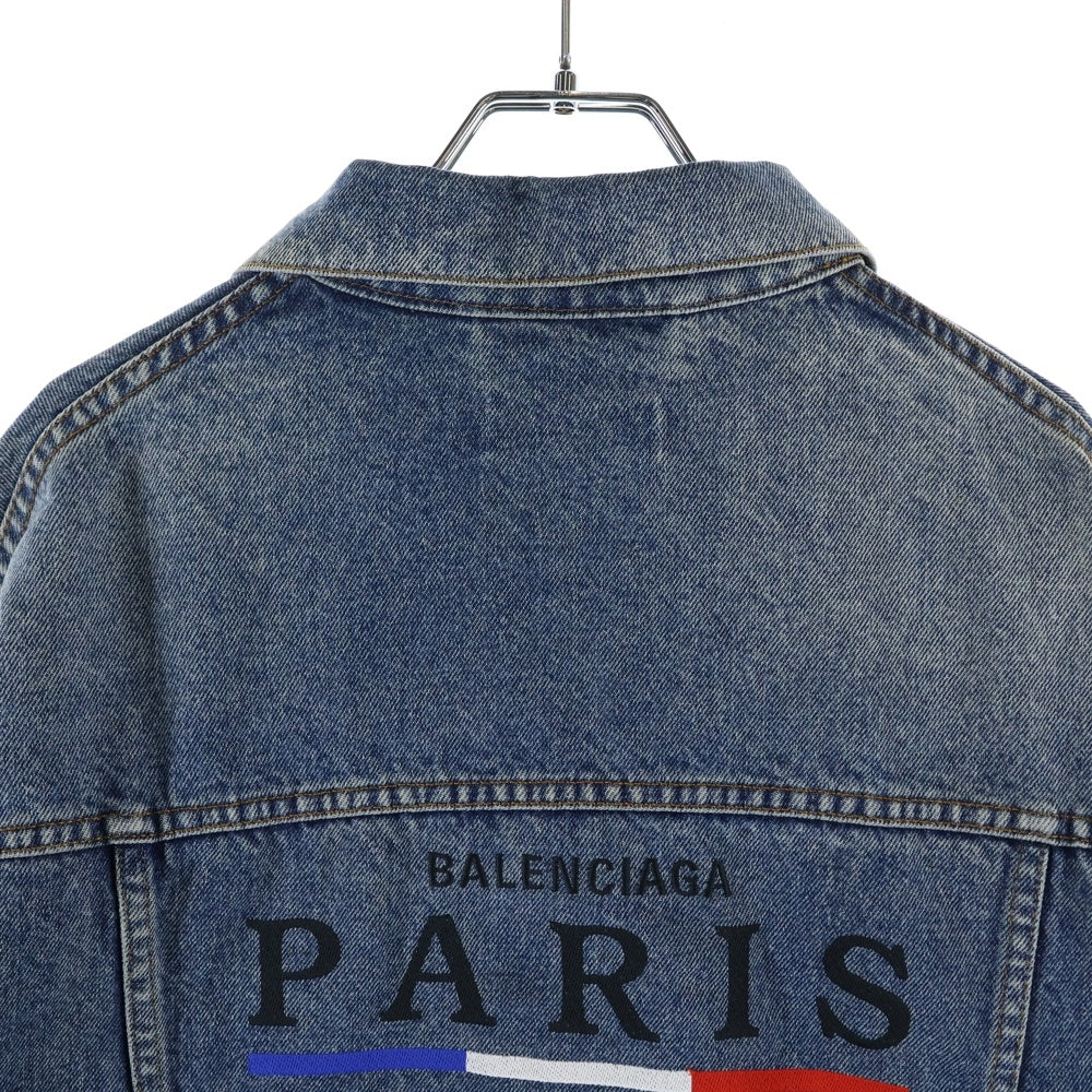 BALENCIAGA(バレンシアガ) 19AW フロント刺繍ロゴ デニムジャケット インディゴ 594386 TCW03