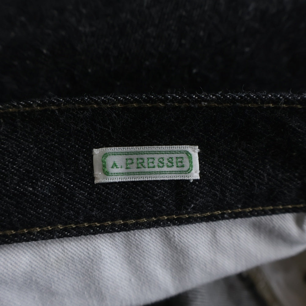 A.PRESSE(アプレッセ) Black Washed Denim Pants AP-4007 ウォッシュド加工 デニムパンツ ジーンズ ブラック