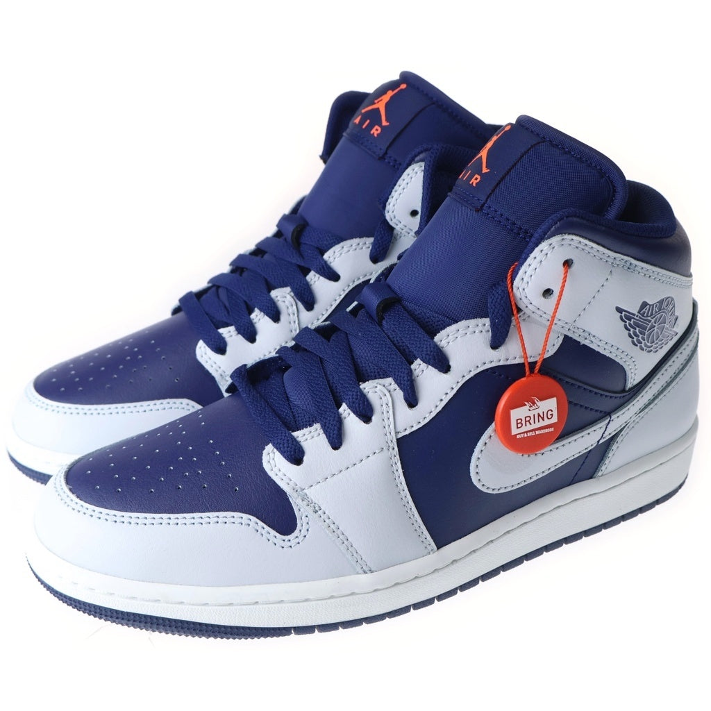 NIKE(ナイキ) Air Jordan 1 Mid Blue Void エアジョーダン1 ミッド ブルーボイド ハイカットスニーカー US9/27cm ブルー/ホワイト DQ8426 403