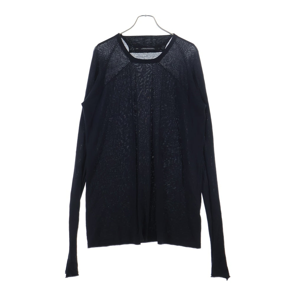 JULIUS(ユリウス) 22SS DIMENTHIONAL KNIT クルーネック長袖カットソー ブラック 779KNM1