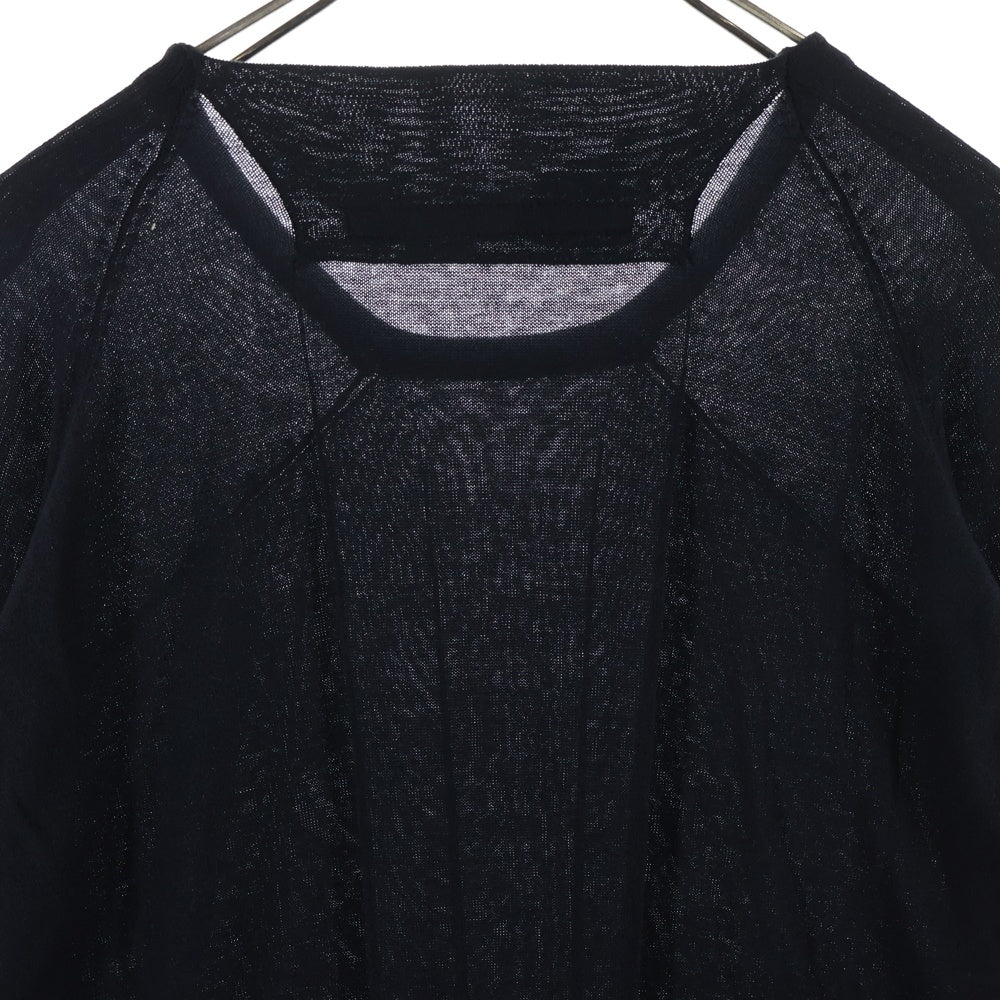 JULIUS(ユリウス) 22SS DIMENTHIONAL KNIT クルーネック長袖カットソー ブラック 779KNM1