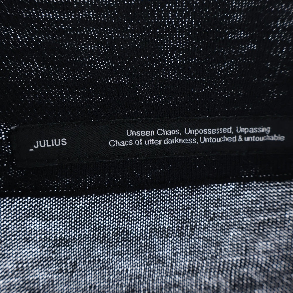 JULIUS(ユリウス) 22SS DIMENTHIONAL KNIT クルーネック長袖カットソー ブラック 779KNM1