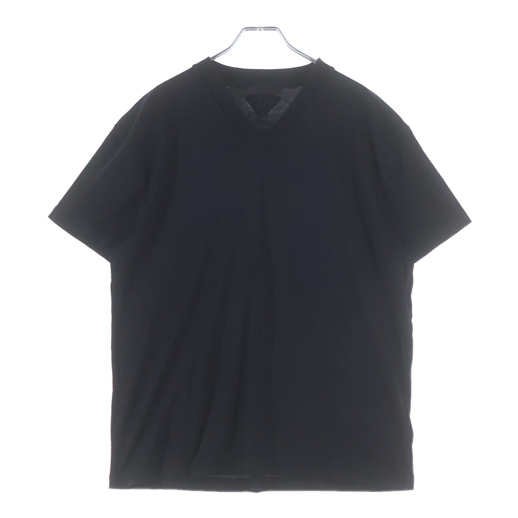 PRADA(プラダ) Vネック コットン 半袖カットソー ブラック UJM493-S151-ILK