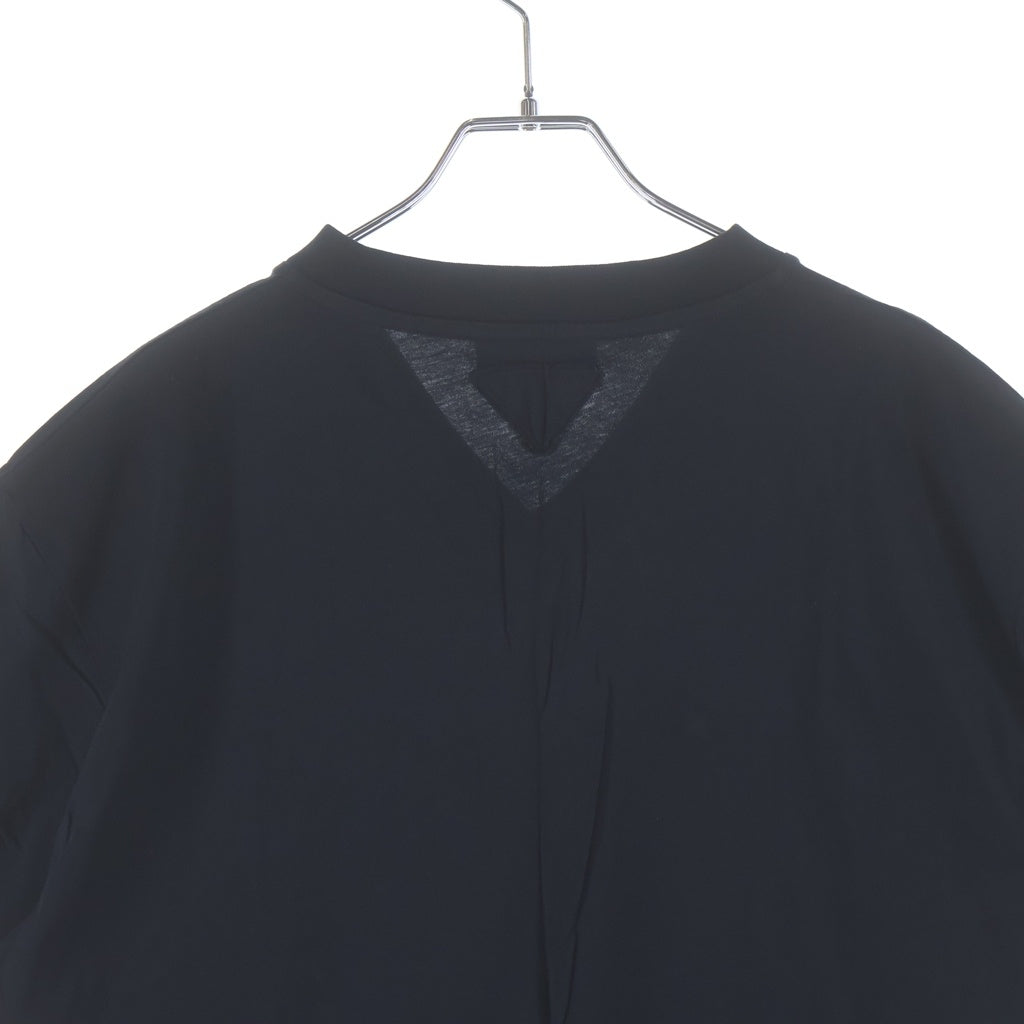 PRADA(プラダ) Vネック コットン 半袖カットソー ブラック UJM493-S151-ILK