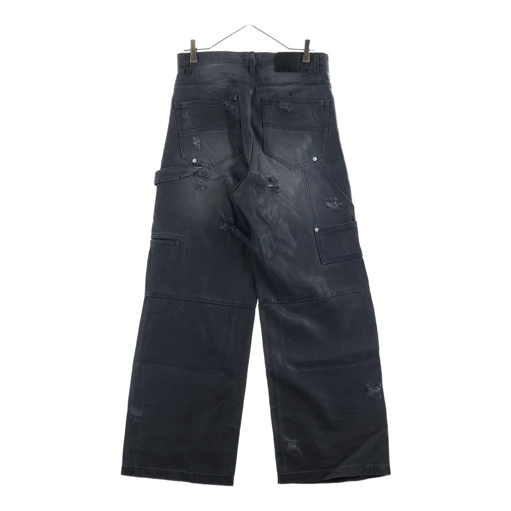 BREATH(ブレス) 26SS COATING DOUBLE KNEE DENIM PANTS コーティングデニムカーゴパンツ ブラック BR26SS-P1001