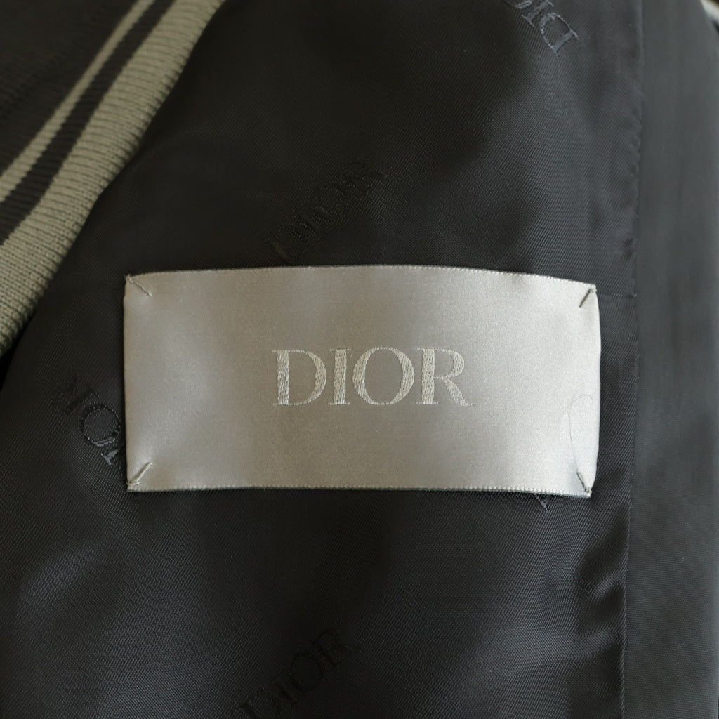 DIOR(ディオール) Embroidered logo casual jacket 213C406A5457 フロントロゴ刺繍 ナイロンボンバージャケット グレー