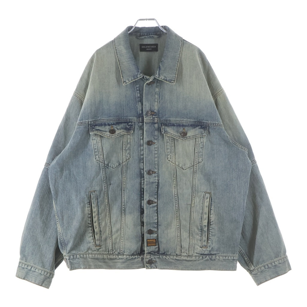 BALENCIAGA(バレンシアガ) 24AW Oversized Denim Jacket 818680 オーバーサイズ フェード加工 デニムジャケット インディゴ