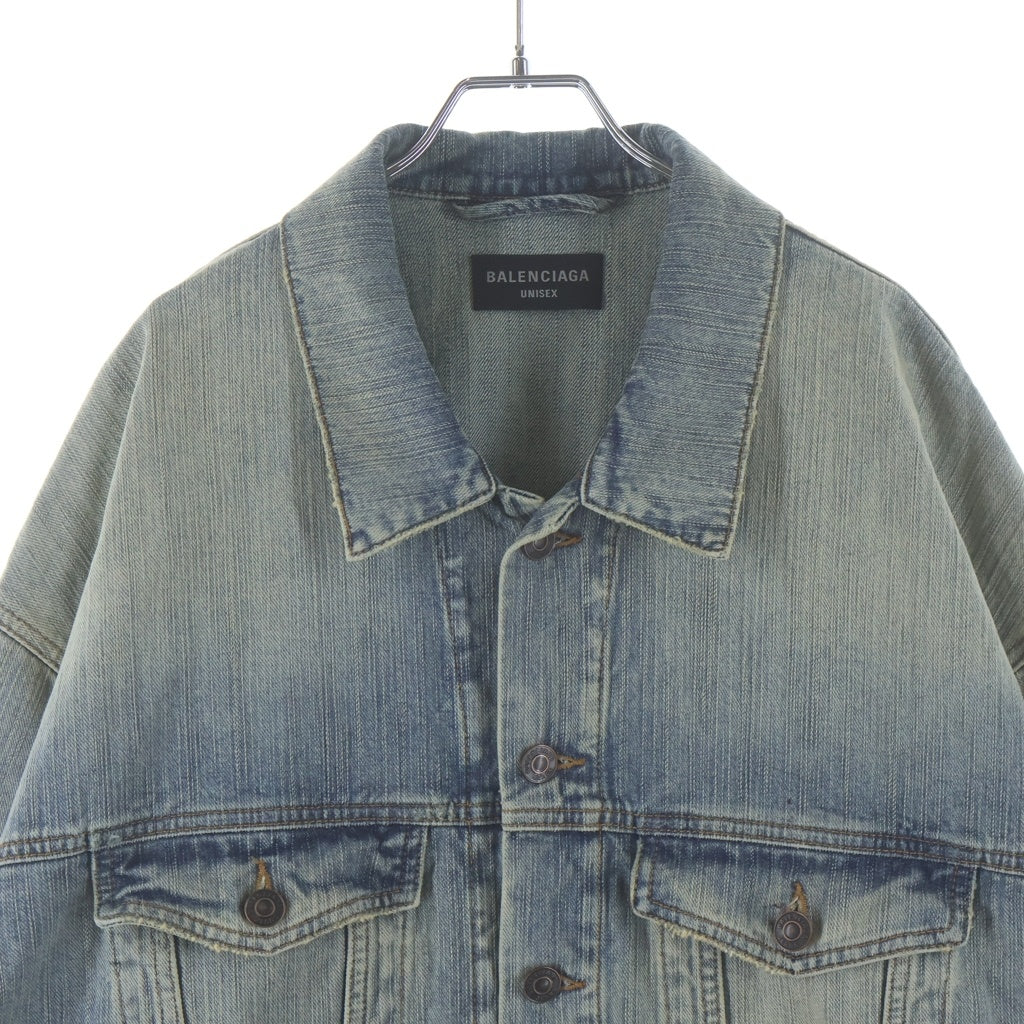 BALENCIAGA(バレンシアガ) 24AW Oversized Denim Jacket 818680 オーバーサイズ フェード加工 デニムジャケット インディゴ