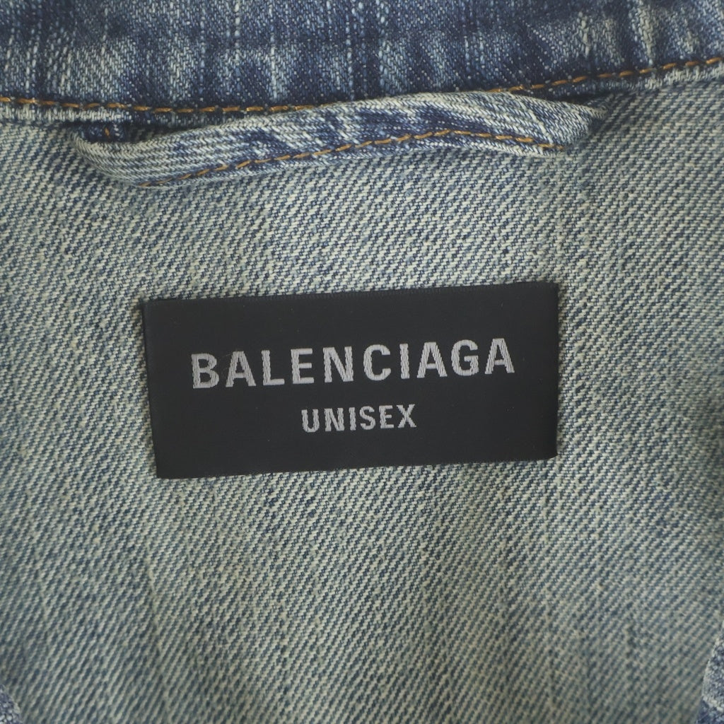 BALENCIAGA(バレンシアガ) 24AW Oversized Denim Jacket 818680 オーバーサイズ フェード加工 デニムジャケット インディゴ