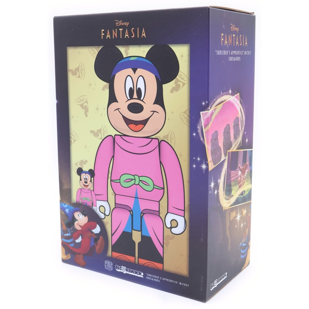 MEDICOM TOY(メディコムトイ) ×Disney BE@RBRICK FANTASIA SORCERER'S APPRENTICE MICKEY 100% 400% ディズニー ベアブリック マーケット ミッキー フィギュア 人形 ピンク
