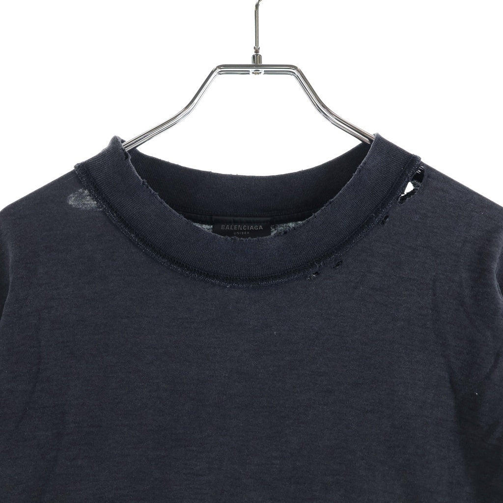 BALENCIAGA(バレンシアガ) 24SS Political Campaign Inside Out Tee 830247 ポリティカルキャンペーンインサイドアウトロゴ ダメージ加工 オーバーサイズ クルーネック半袖Tシャツ