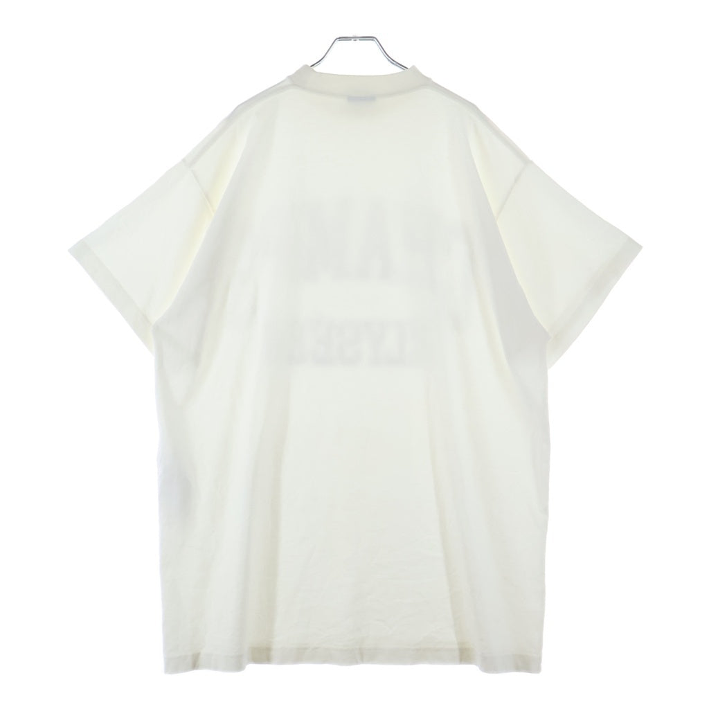 BALENCIAGA(バレンシアガ) 25SS OVER CHAMPS-ELYSEES T-SHIRT 787349 フロントプリント プルオーバー カットソー 半袖Tシャツ ホワイト
