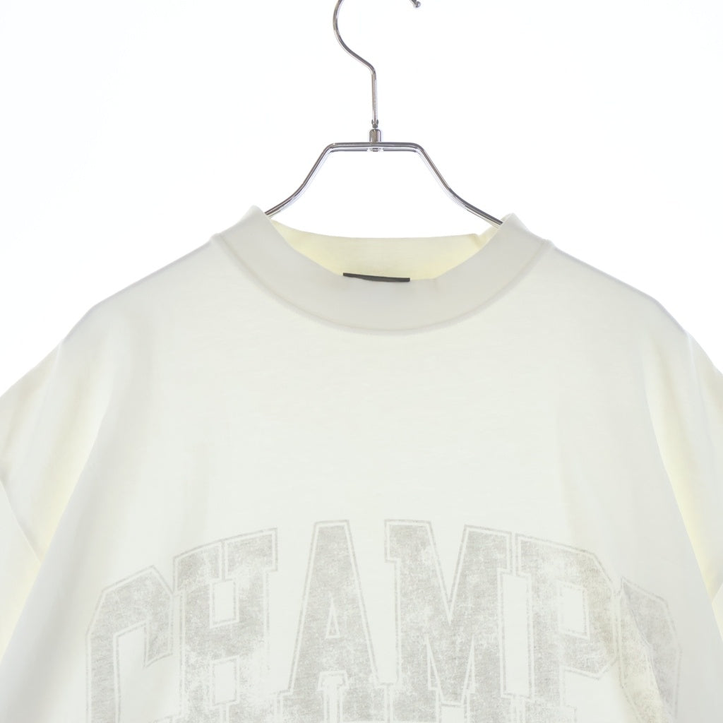 BALENCIAGA(バレンシアガ) 25SS OVER CHAMPS-ELYSEES T-SHIRT 787349 フロントプリント プルオーバー カットソー 半袖Tシャツ ホワイト