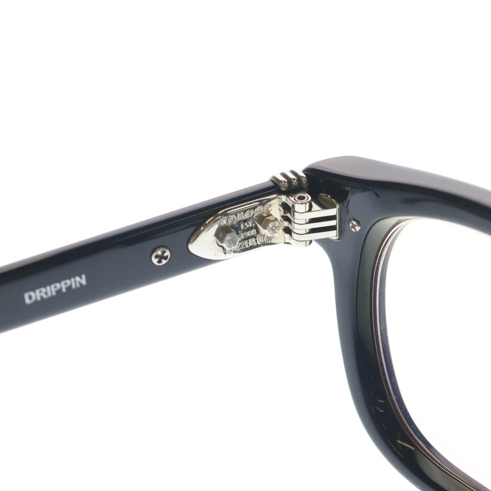 CHROME HEARTS(クロムハーツ) DRIPPIN クロスモチーフテンプルウェリントンフレーム サングラス 眼鏡 アイウェア ブラック ※度入り
