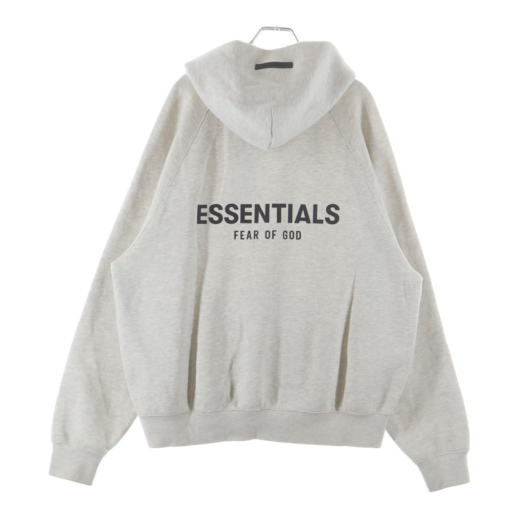 FEAR OF GOD ESSENTIALS(フィアオブゴッド エッセンシャルズ) BACK RUBBER LOGO HOODIE バックラバーロゴ プルオーバースウェットパーカー フーディー ホワイト