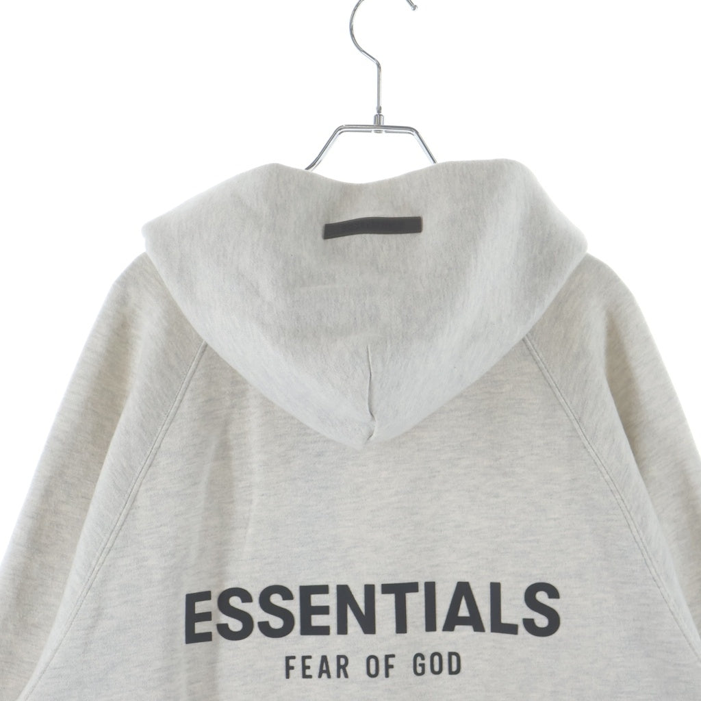 FEAR OF GOD ESSENTIALS(フィアオブゴッド エッセンシャルズ) BACK RUBBER LOGO HOODIE バックラバーロゴ プルオーバースウェットパーカー フーディー ホワイト