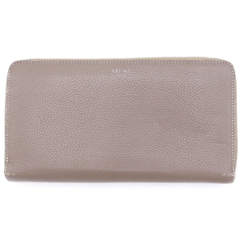 CELINE(セリーヌ) ラウンドジップ レザー ロングウォレット 長財布 ベージュ W-CE-2157 レディース