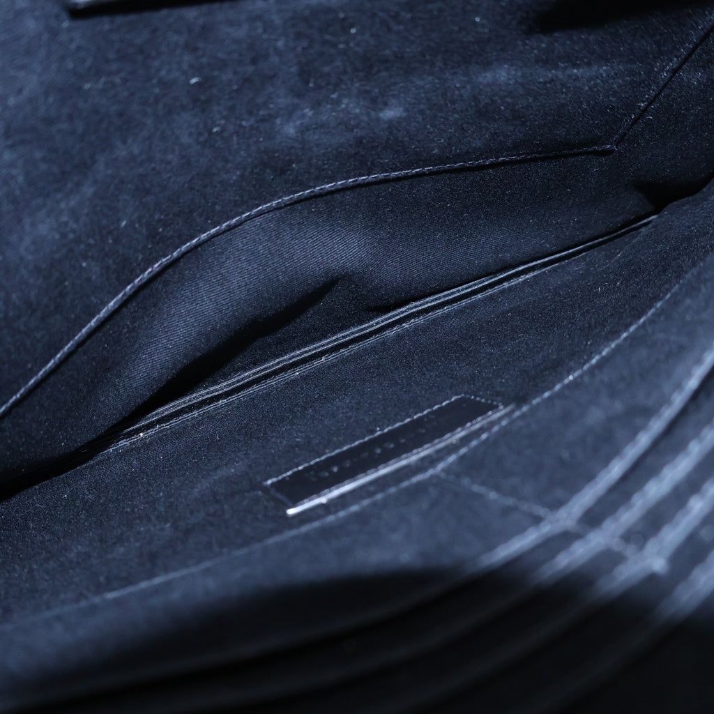 SAINT LAURENT PARIS(サンローランパリ) ロゴプリント レザークラッチバッグ ブラック ALM397294-0621