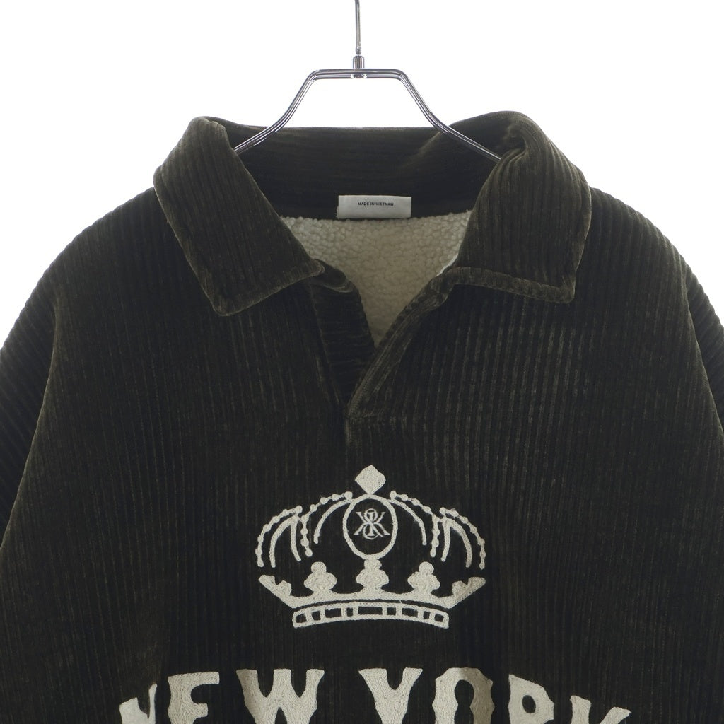 KITH(キス) 25AW Bonded Cord Boucle Nelson Rugby フロント ロゴ コーデュロイ ラグビー シャツジャケット カーキ 25-072-060-0011-4-0