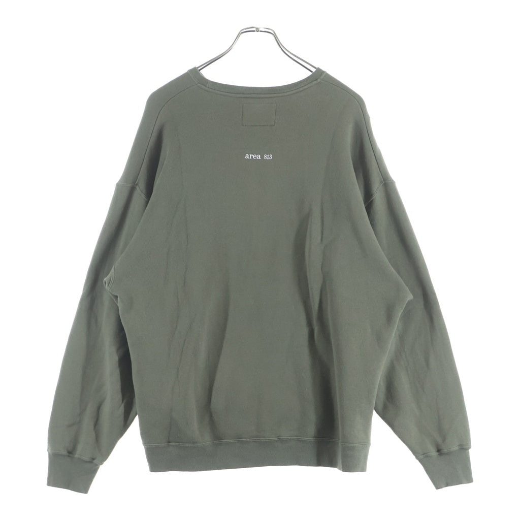 WTAPS(ダブルタップス) 22AW AII 02/SWEATER/COTTON.WUT ロゴ クルーネックスウェットトレーナー グリーン 222ATDT-CSM19