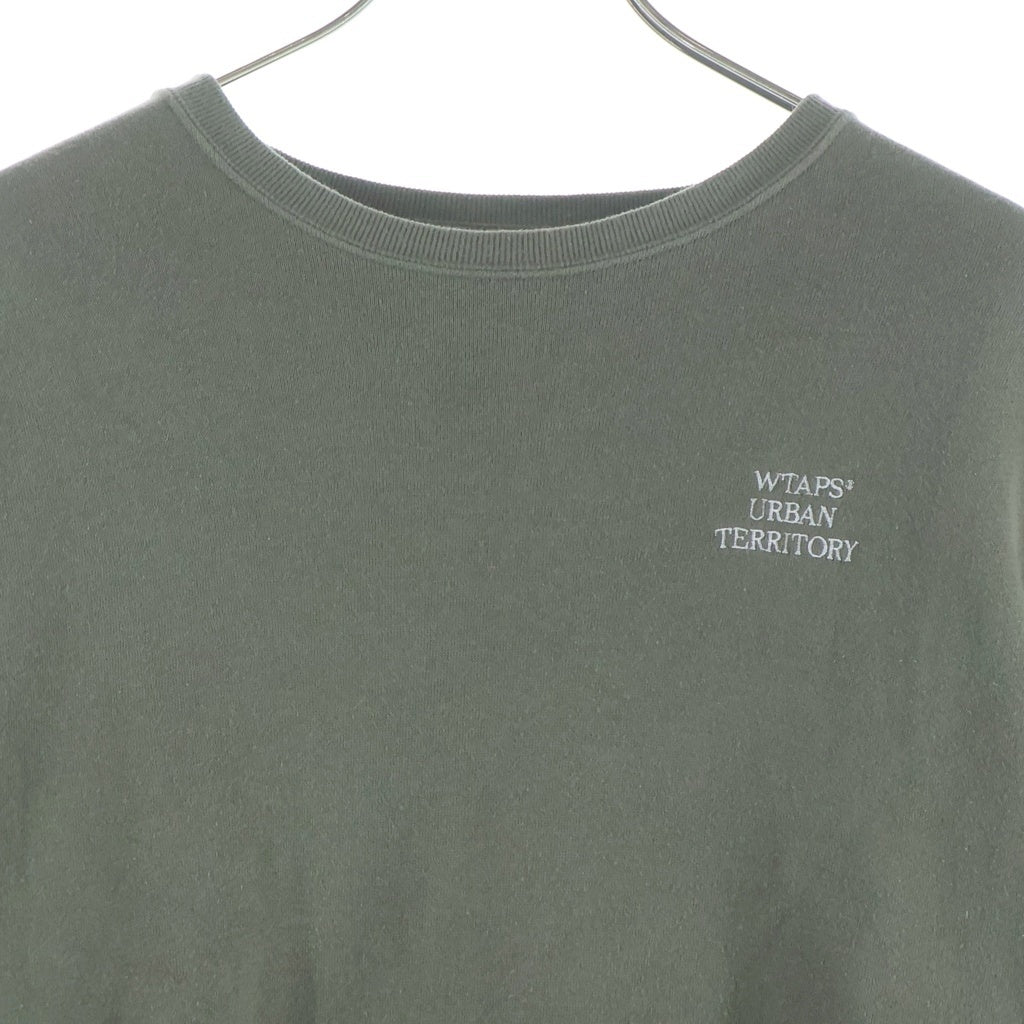 WTAPS(ダブルタップス) 22AW AII 02/SWEATER/COTTON.WUT ロゴ クルーネックスウェットトレーナー グリーン 222ATDT-CSM19