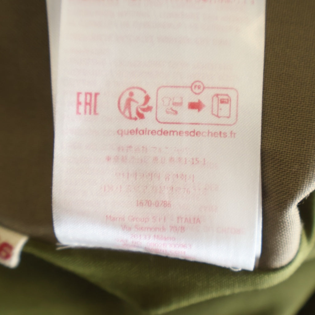 MARNI(マルニ) 26SS Tropical wool shirt with contrast back トロピカル ウール 長袖シャツ ブラウン/グリーン CUMU0375Q0 UTW839