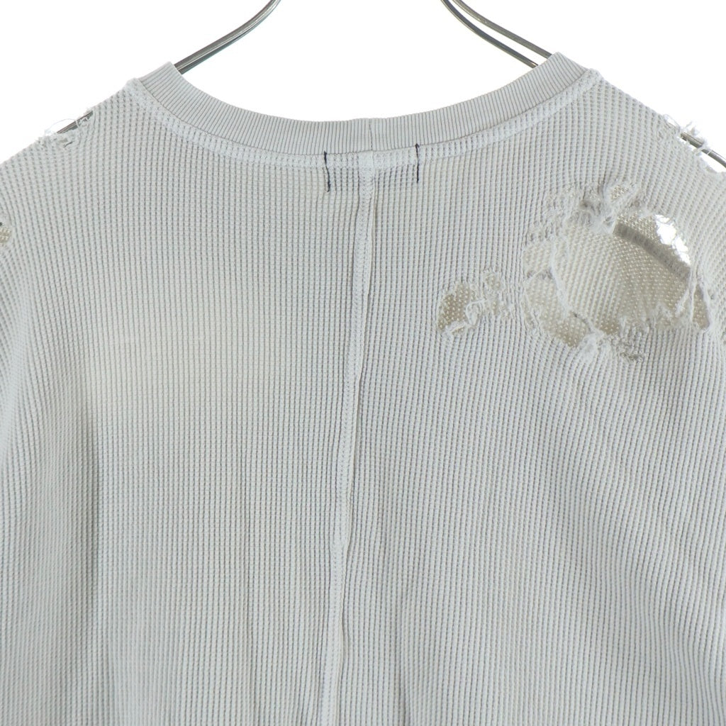 BREATH(ブレス) 25AW DAMAGE LS TEE サーマルロングスリーブ 長袖カットソー ホワイト BR25AM-C5003
