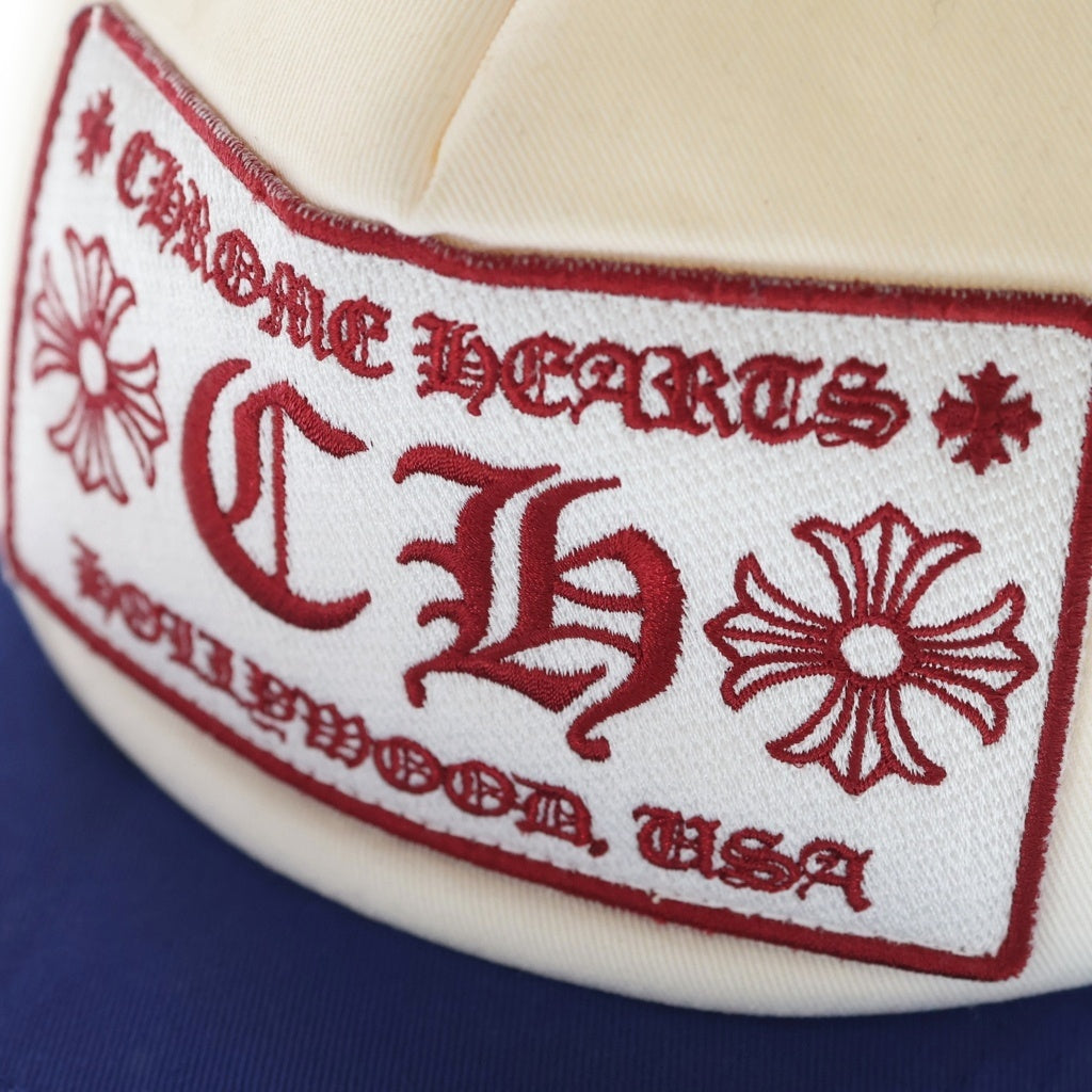 CHROME HEARTS(クロムハーツ) TRUCKER CAP CH刺繍 メッシュトラッカーキャップ 帽子 ブルー/レッド/ホワイト