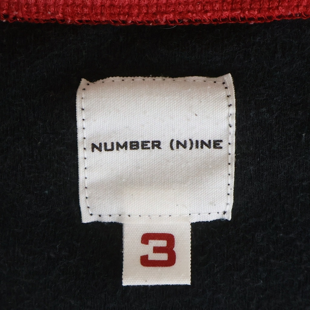 NUMBER (N)INE(ナンバーナイン) 05AW THE HIGH STREETS THS ハイスト期 ラグラン 七分袖 クルーネックTシャツカットソー ブラック/レッド