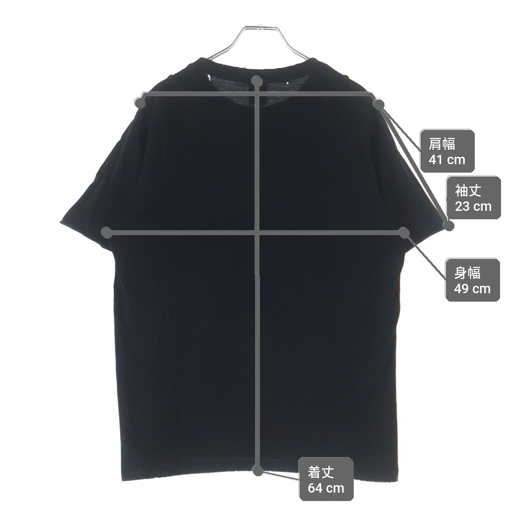 NUMBER (N)INE(ナンバーナイン) 06SS Welcom To Shadow Neclace Cross Tee フロントプリント クルーネック半袖Tシャツカットソー ブラック