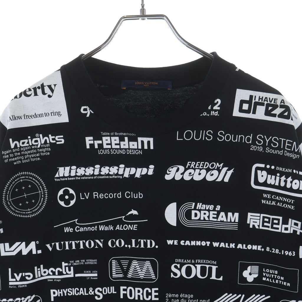 LOUIS VUITTON(ルイヴィトン) 19AW All Over Logo Tee RM192M NPG HHY20W オール オーバー ロゴ クルーネック半袖Tシャツカットソー ブラック